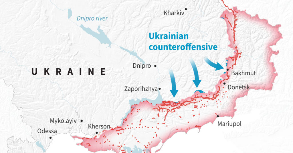Mapa Ukrajinske kontra ofanzive
