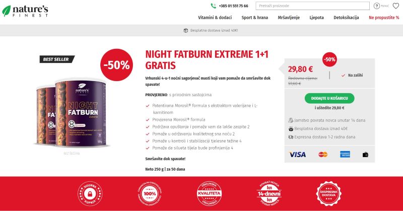 natures finest night fatburn extreme kart